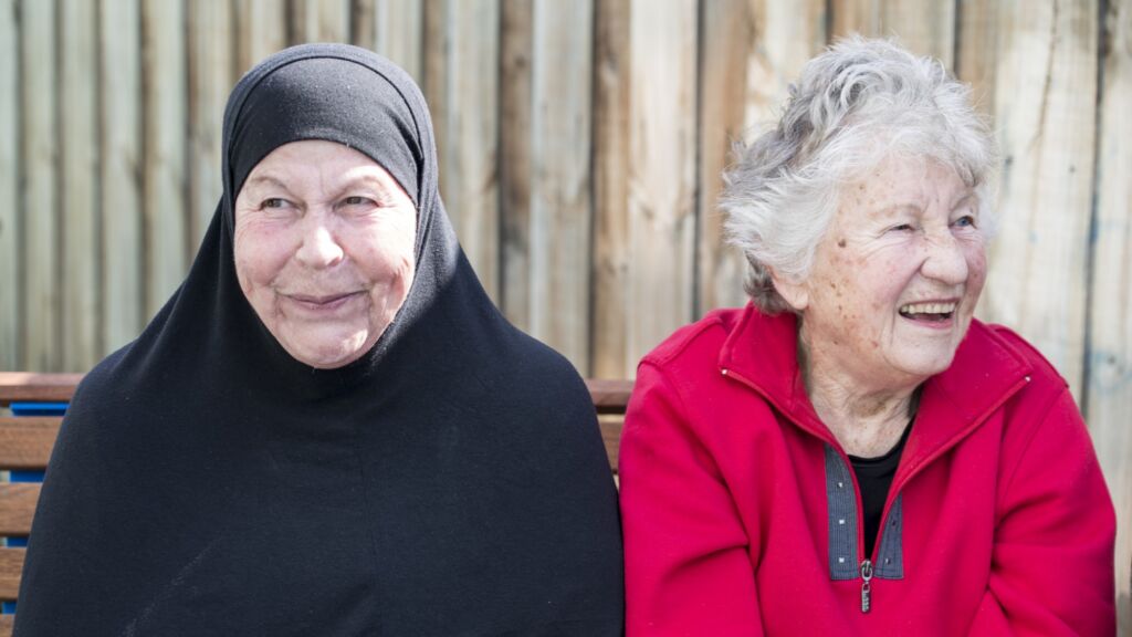 Two women sitting