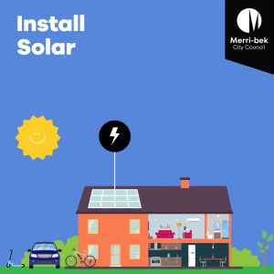 Diagram of house with wording Install Solar.